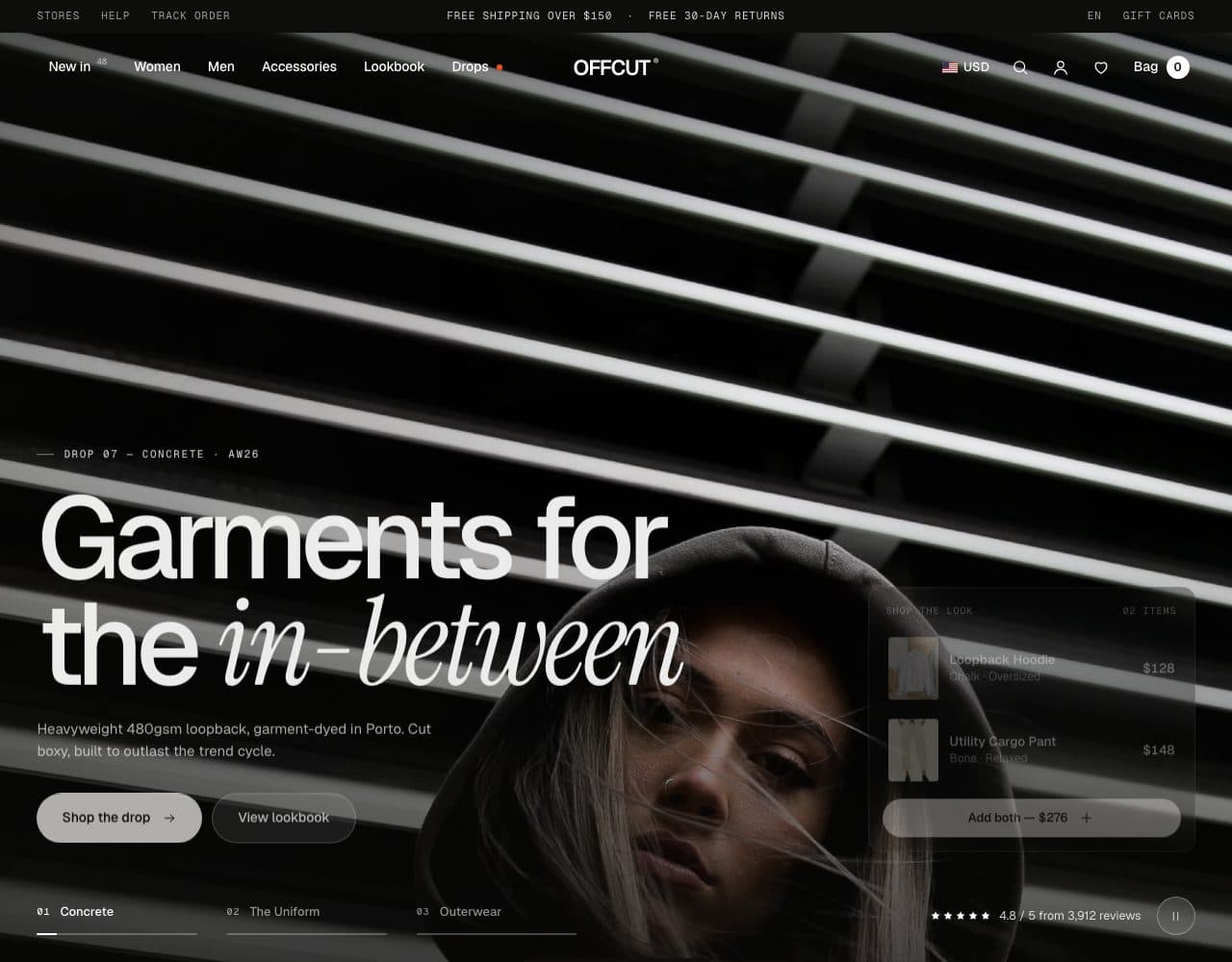 Thread store design home page