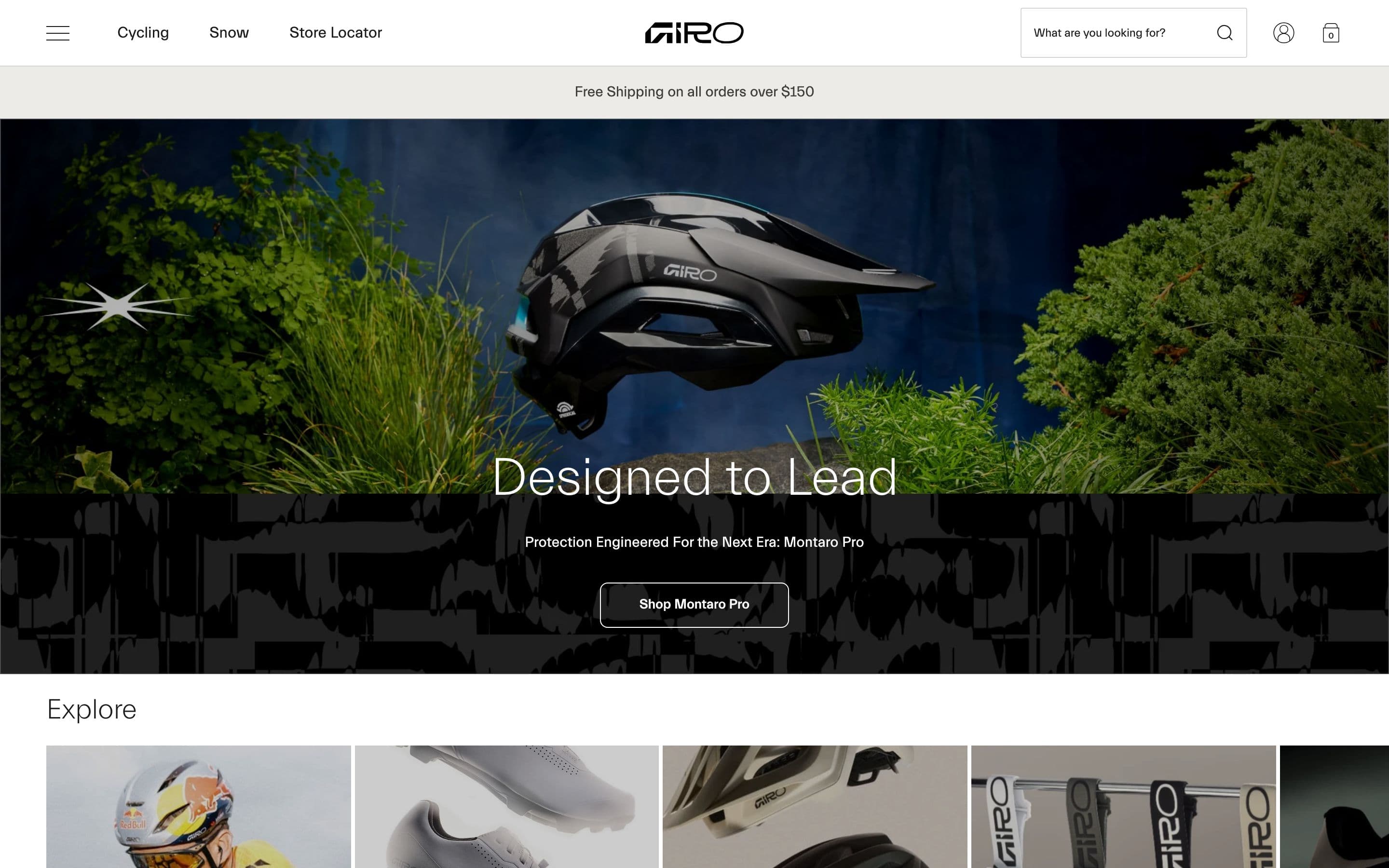 Giro Sport Design Australia Shopify store home page on desktop with a helmet campaign banner and category tiles
